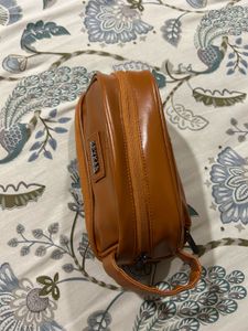 Brown Leather Toiletry Pouch