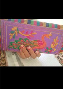 Embroidered Peacock Wallet