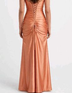 Designer Mari Lee Imported Peach Embellished Gown