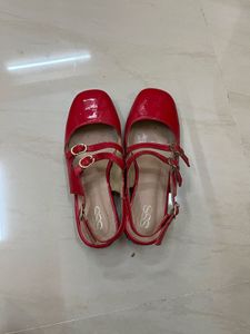 Red Patent Buckle Strap mary janes