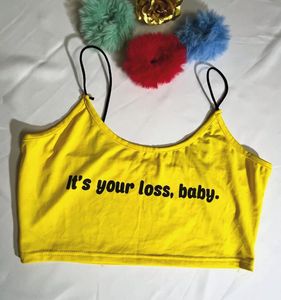 Yellow Graphic Crop Top