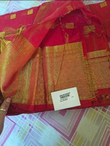 Beautiful Red Saree with Golden Border
