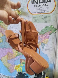 Elegant Brown Heeled Sandals