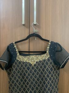 Elegant Black Embroidered Suit Set