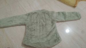 🧸 Cute Girls Mint Green Fuzzy Winter Top | Full S