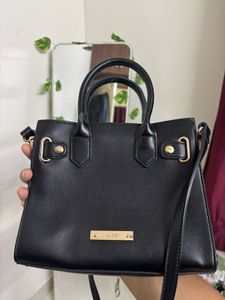 Chic Black Aldo Handbag with Lock Detail