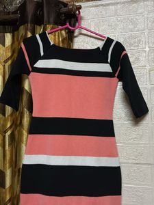 Striped Knit Midi Dress
