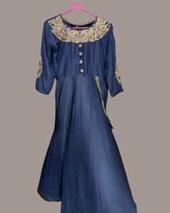 Elegant Navy Blue Ethnic Gown