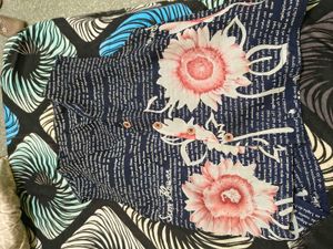Unique sheer Floral Print Button-Up Top