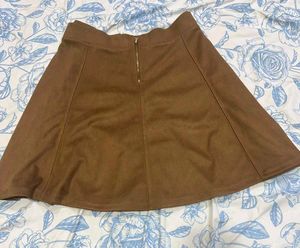 H&amp;M Brown Suede Mini Skirt