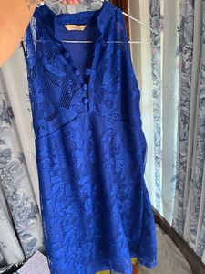 Elegant Royal Blue Lace Dress