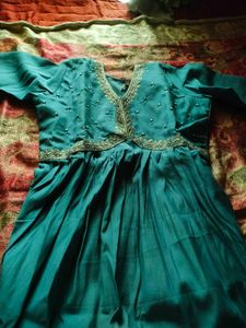 Teal Embroidered Kurta Set