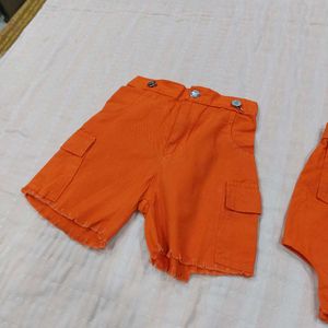 Bright Orange Overalls Set