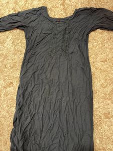 Ash Grey Embroidered Kurti