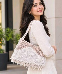 Elegant White Lace Shoulder Bag