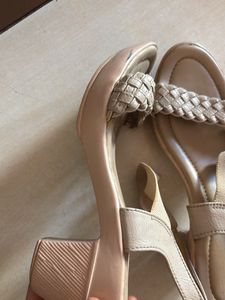 Stylish Beige Woven Strap Sandals