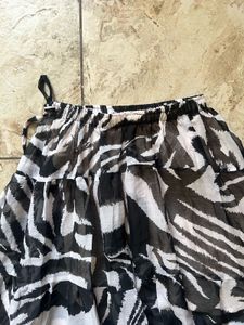 Sheer Zebra Print Flowy Maxi Skirt