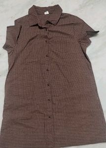 Chic Brown Shirt Dress