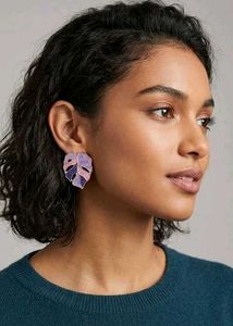 Vintage Leaf Enamel Earrings