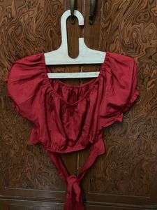Chic Red Off-Shoulder Crop Top