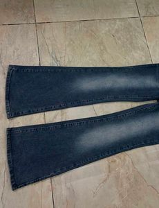 Flared Blue Denim Jeans