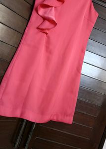 Vero Moda Pink Ruffle One-Shoulder Dress