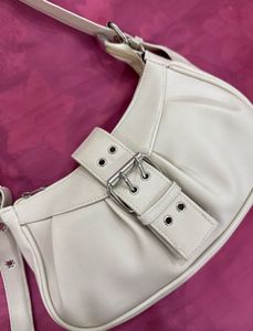 White gathered Shoulder Bag