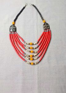 Bohemian Multi-Layered Red Necklace