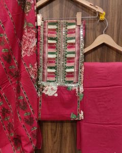 Pure Cotton Unstitched Suit For Women