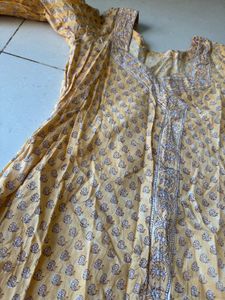 Yellow Floral Print kurta