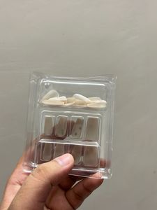 Elegant Press-On Nails with Rhinestones
