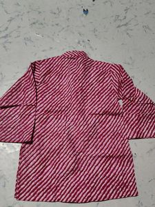 Pink Striped Kurti Top