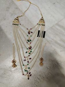 Brand New Elegant Marble Pearl Necklace Set