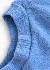 Blue cropped crew neck Sweater