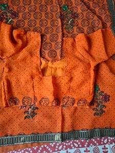 Orange Saree with Blouse
