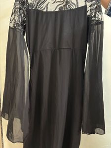 Elegant Black Bell Sleeve Dress