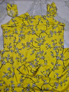Yellow Floral Print  gown