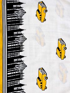 Unique Yellow Car Print Dress Material