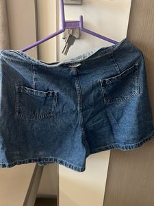 Denim Skirt with Rose Detail