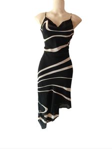 Elegant Black Asymmetrical Slip Dress🫠😍