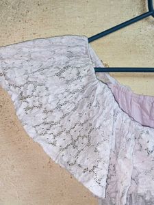 Lilac Lace Off-Shoulder Dress Layered
