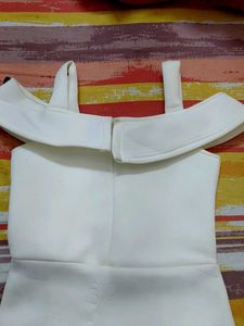 Elegant White Off-Shoulder Gown for Kids/teen