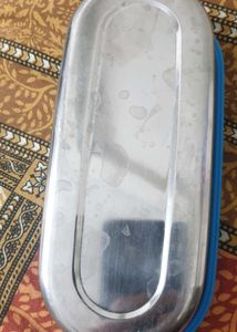 Vintage Stainless Steel &amp; Blue Tupperware tiffin