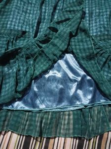 Chic Teal Checkered Dress