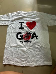 White "I Love Goa" Graphic T-Shirt