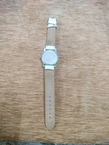 White Band Watch with Colorful Numbers