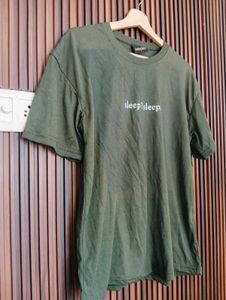 Olive Green "sleep? sleep." T-Shirt