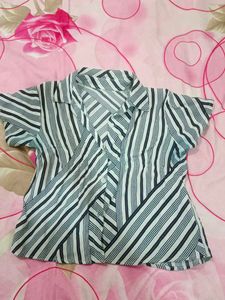 Striped Button-Up Shirt