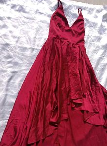 Brand New ( Shein) Red Satin  High Low Dress