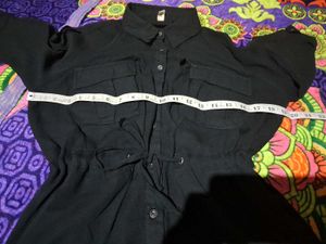 Chic Black Button-Down Shirt Dress